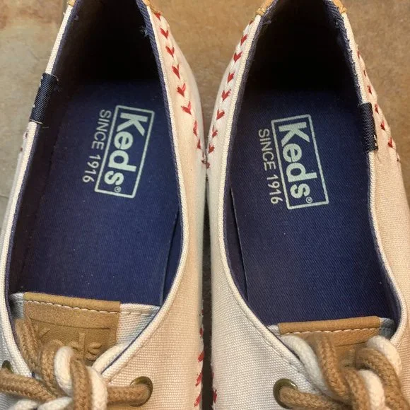 Keds Womens 52476M White Comfort Lace Up Low Top Baseball Shoes Size 8 - Picture 5 of 9